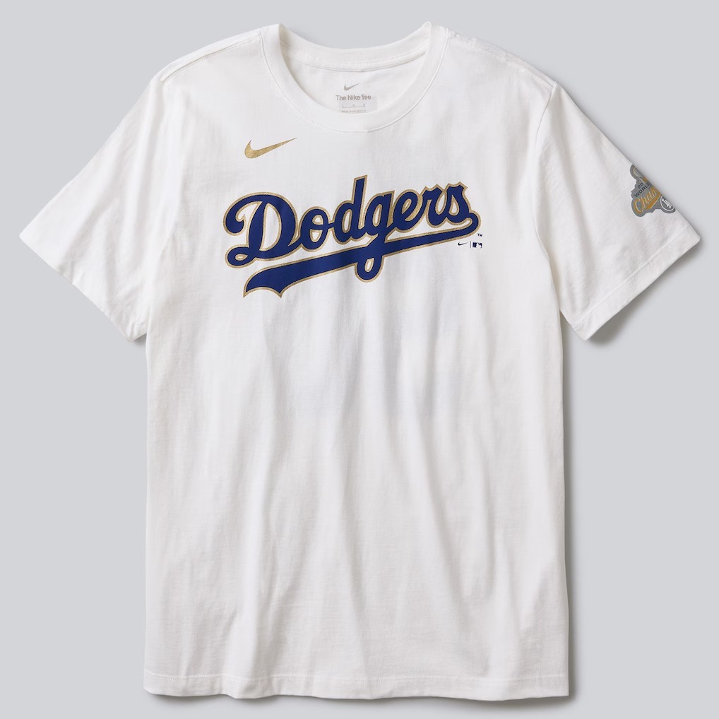 MLB短袖 Yoshinobu Yamamoto 洛杉磯道奇白 金字 燙金 連霸 冠軍開幕戰 Nike Player Name Tee 棉質 短袖 全新