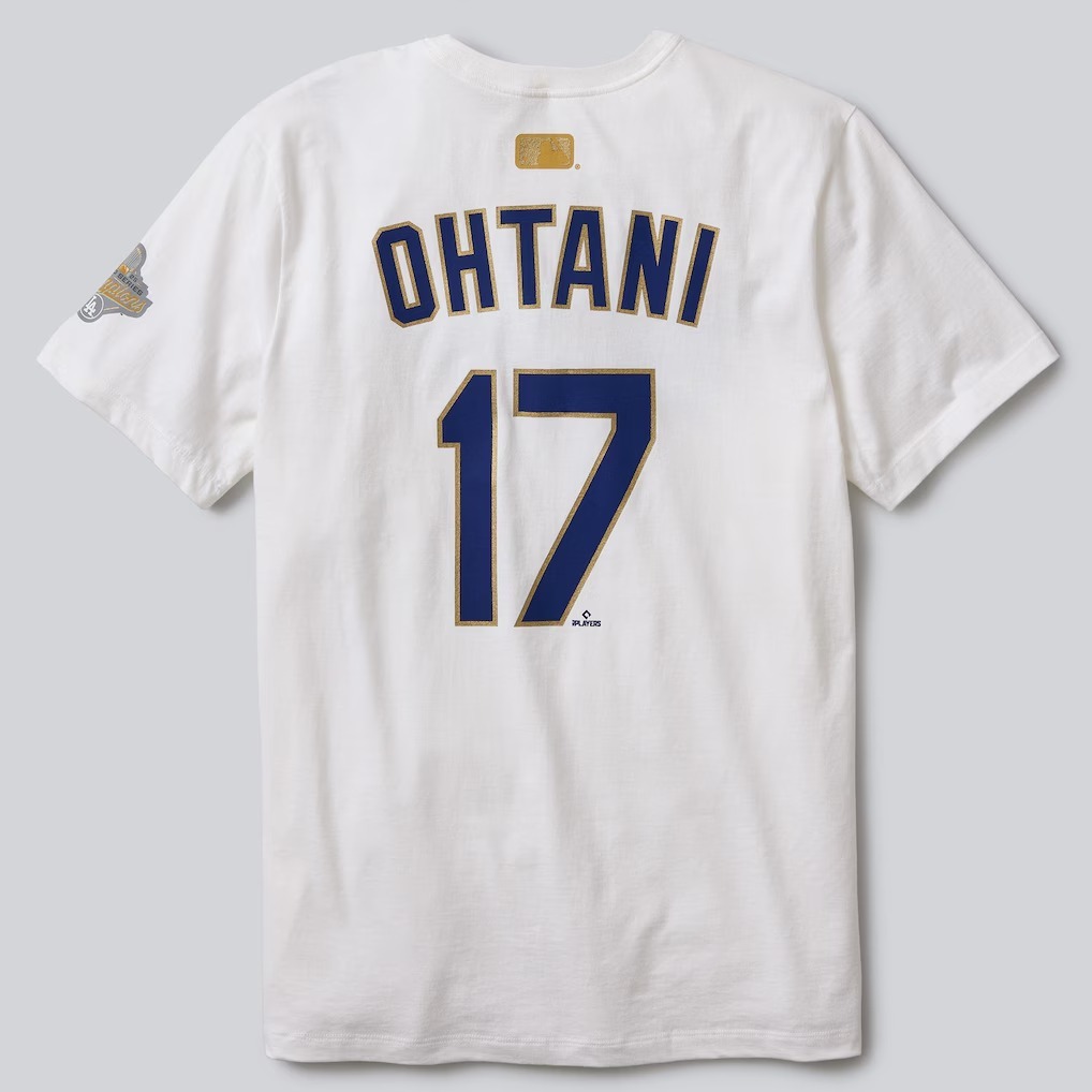 MLB短袖 Shohei Ohtani 洛杉磯道奇白 金字 燙金 連霸 冠軍開幕戰 Nike Player Name Tee 棉質 短袖 全新