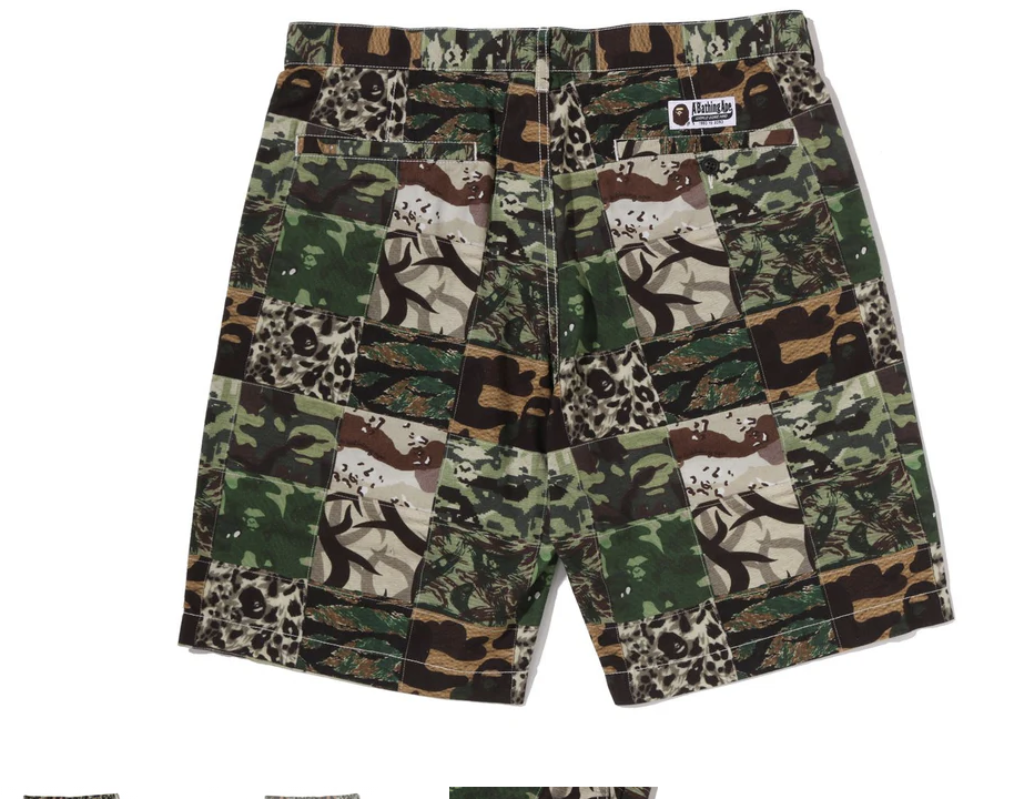 【BAPE男生】0425 發售 CAMO PATCHWORK SHORTS