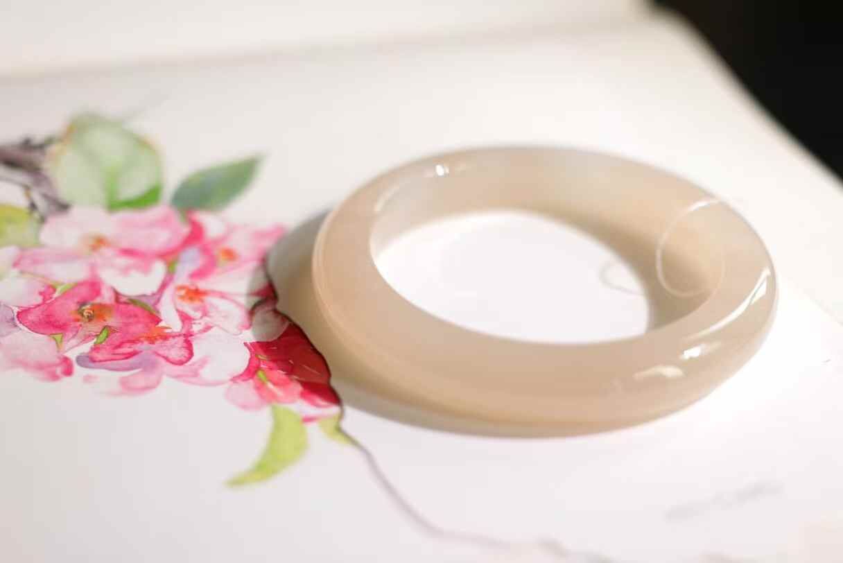 417711 58mm和田玉冰藕粉手鐲 (56-58)