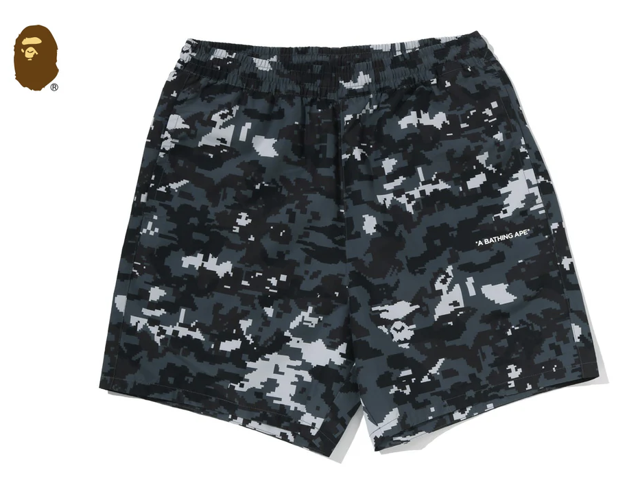 【BAPE男生】0425 發售 寬版 海灘褲MULTI PIXEL CAMO RELAXED FIT BEACH SHORTS