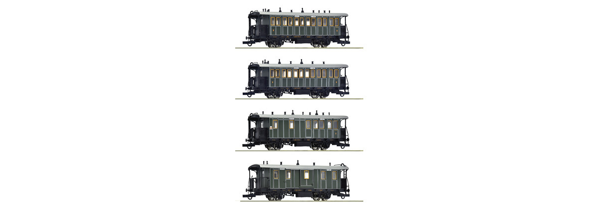 ROCO 6200197 HO規 四節套裝：巴伐利亞皇家鐵路（K.Bay.Sts.B）地方客運列車