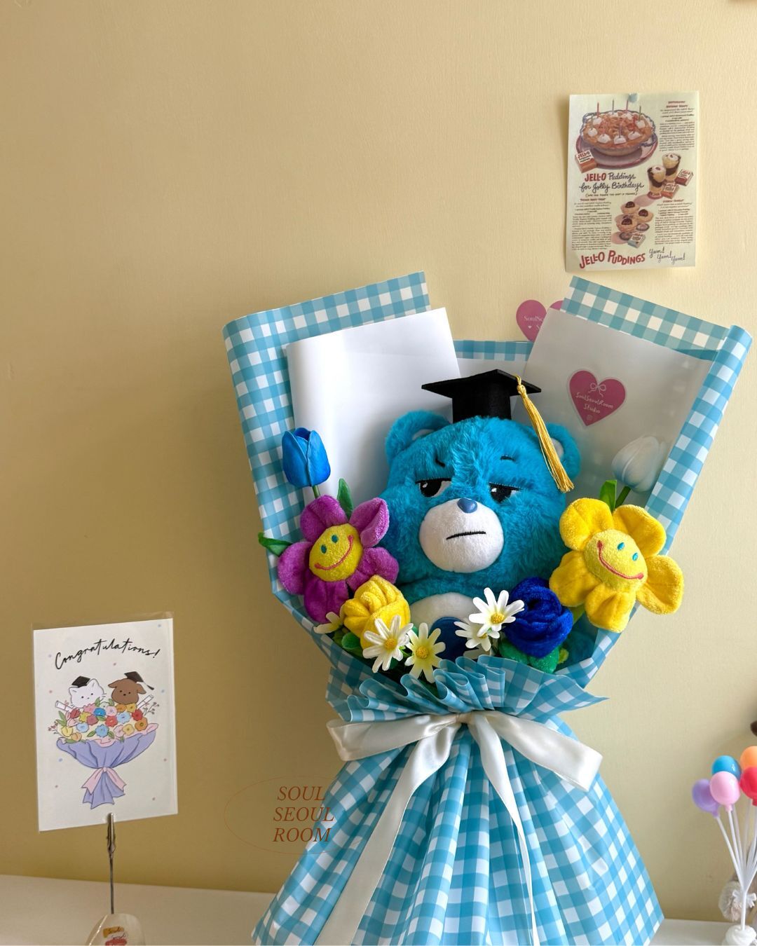 韓國正版 Care Bears 畢業花束 藍色主題設計 觀塘 Ray Centre 門市實拍