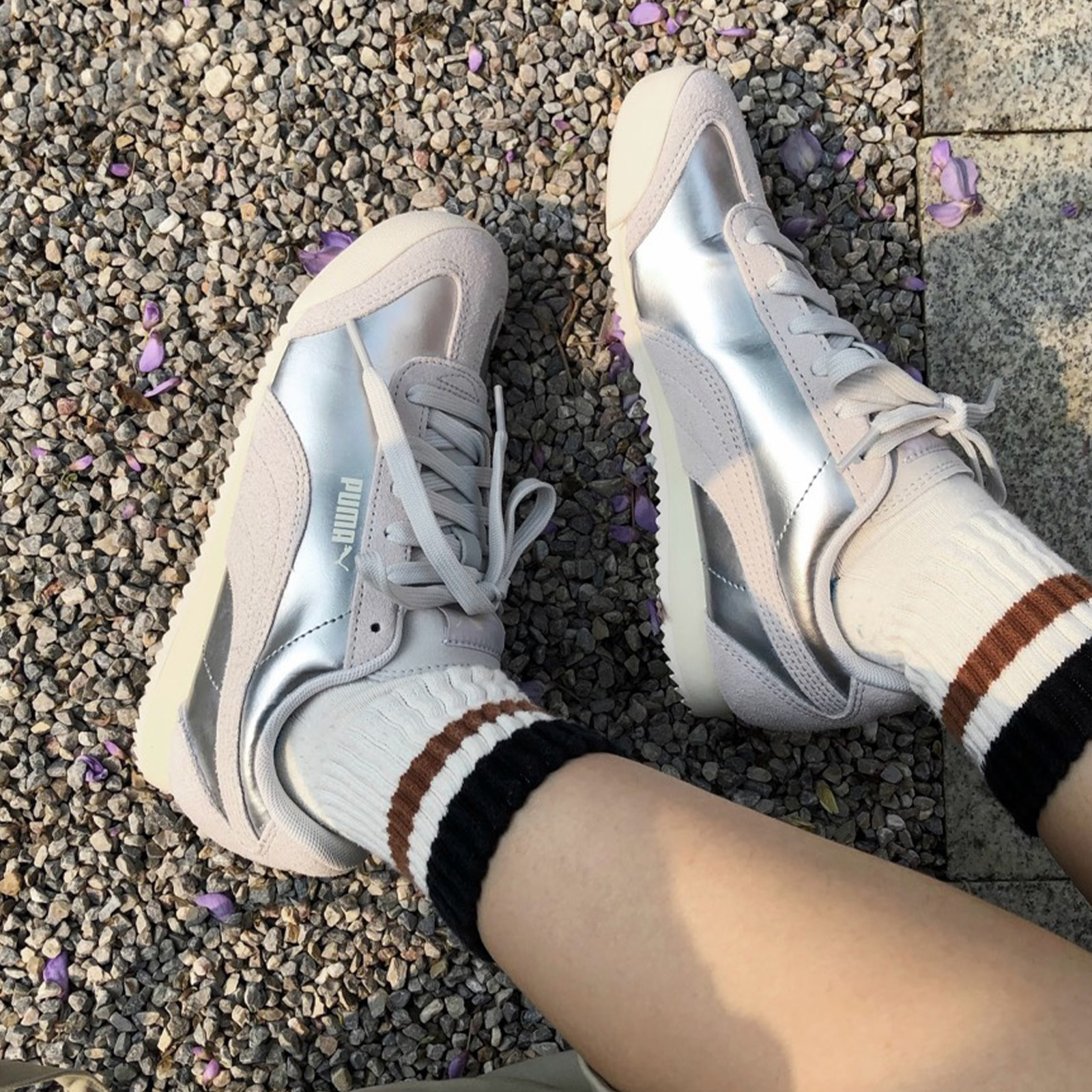 PUMA TURINO "Metallic Silver" 金屬銀 復古銀 薄底鞋 賽車鞋 Y2K 反光 女款 休閒鞋 406755-01