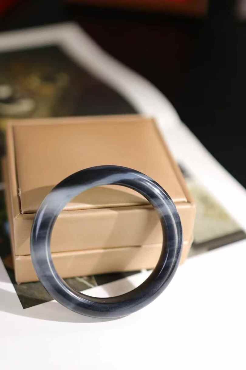 和田玉籽料青花手鐲,天然和田玉軟玉