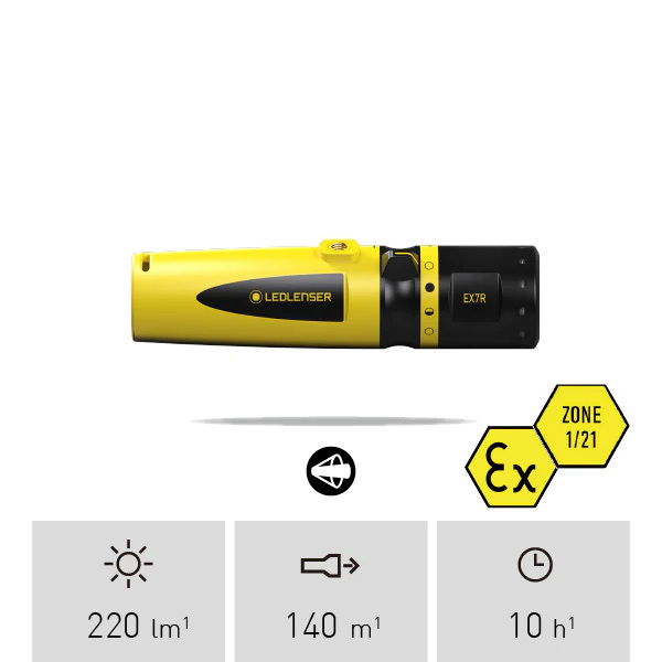 Ledlenser EX7R ATEX Zone 1/20 Rechargeable LED Torch 500837