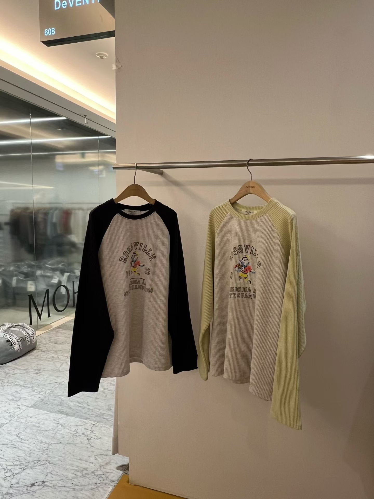 DV6130 窩夫格插肩圖案上衣