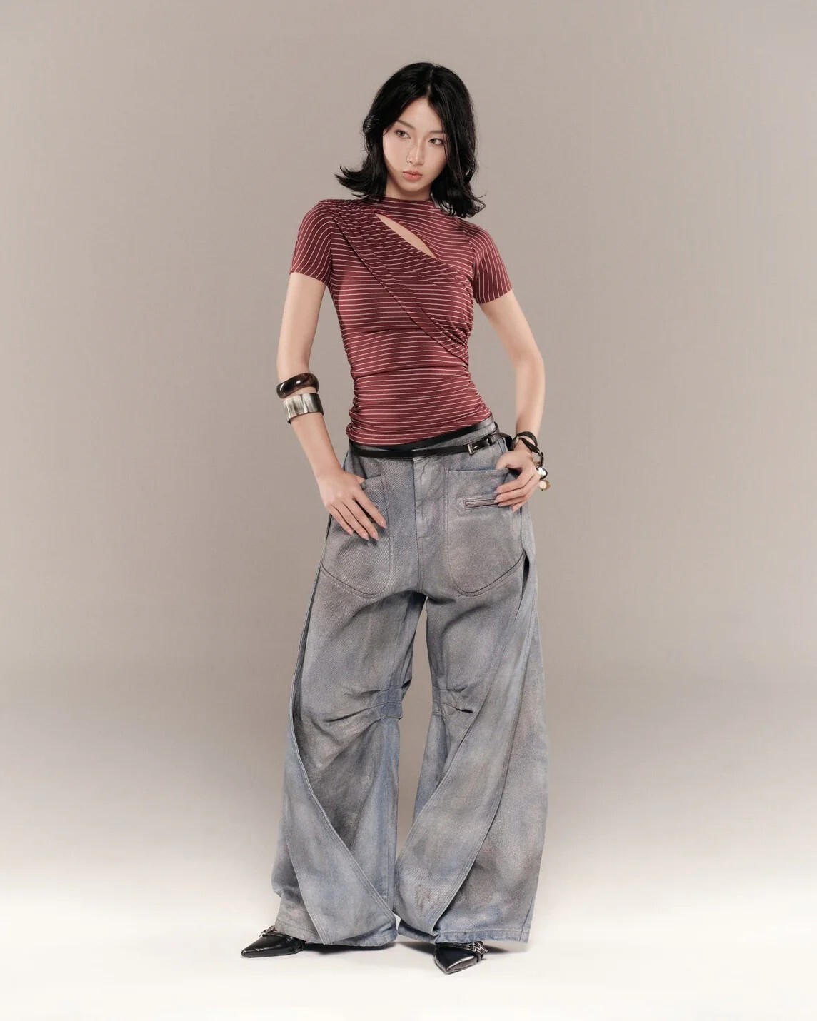 BUNNYHILL ARCHER PANTS VER JEAN 水洗灰 牛仔 長褲