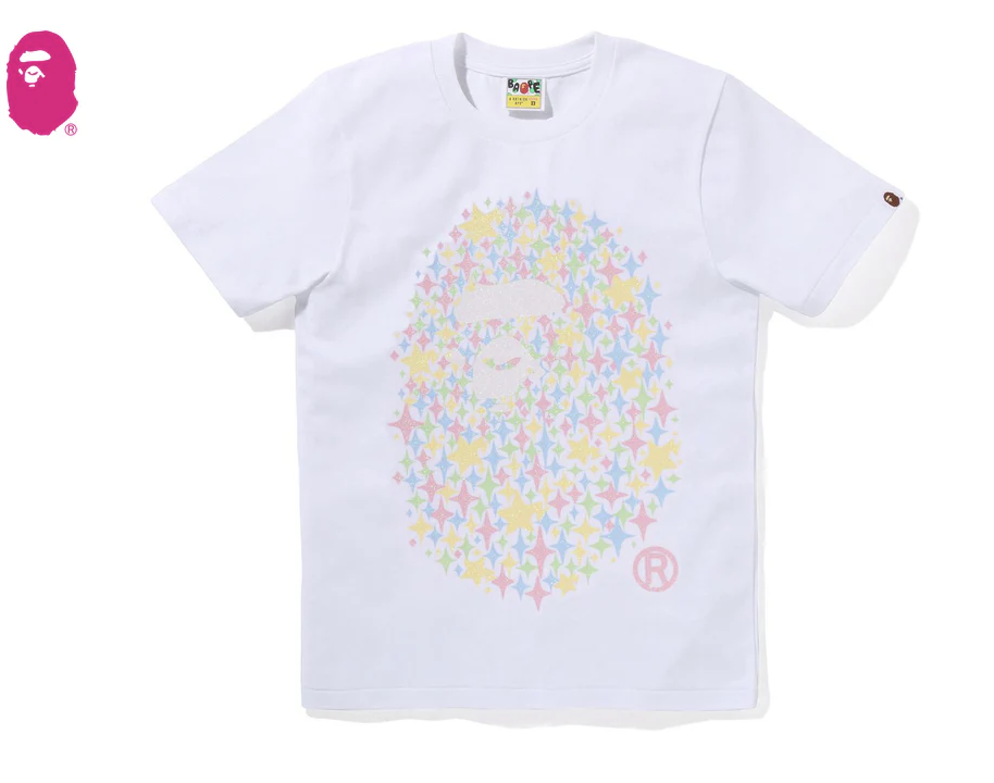 【BAPE女生】0425 發售BLING STAR GLITTER APE HEAD TEE