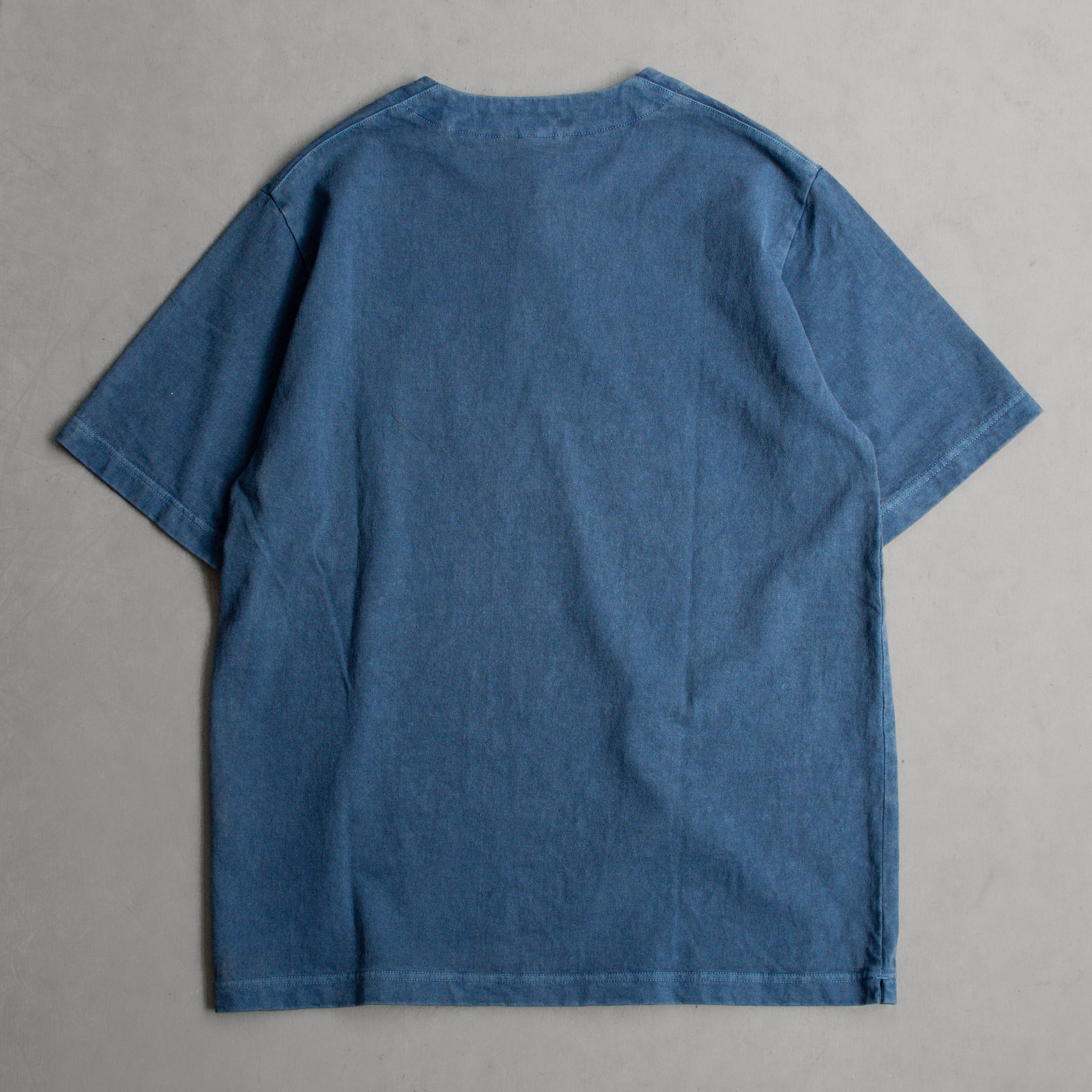 JACKMAN HENLEY NECK PIGMENT T-SHIRT 日本製 水洗藍 亨利領 短袖 T恤