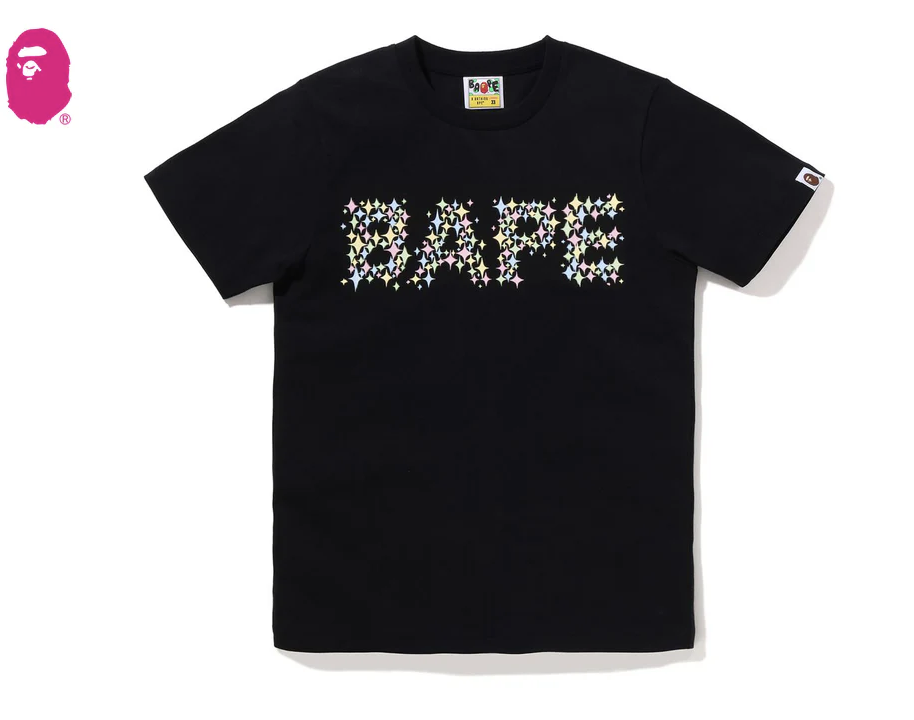 【BAPE女生】0425 發售BLING STAR GLITTER BAPE LOGO TEE