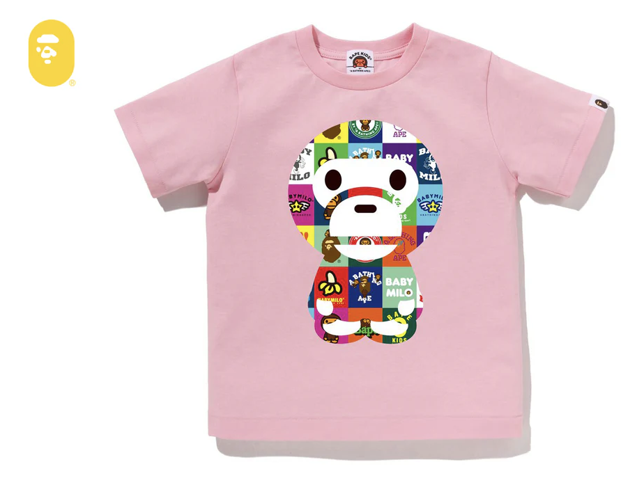 【BAPE童裝】0425 發售BABY MILO PATCHWORK BIG BABY MILO TEE