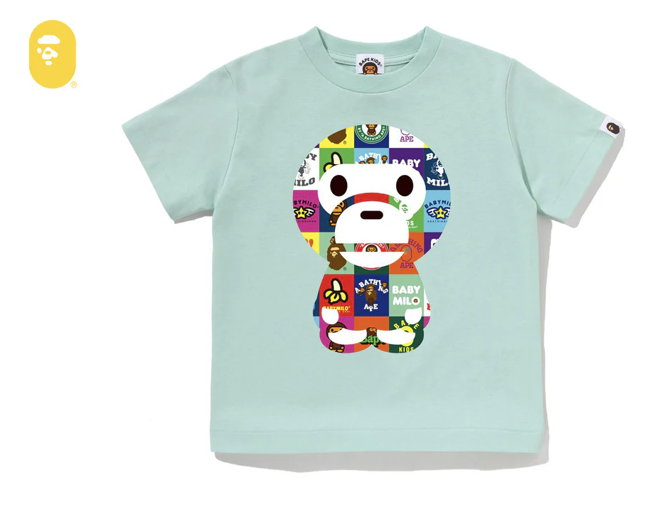 【BAPE童裝】0425 發售BABY MILO PATCHWORK BIG BABY MILO TEE