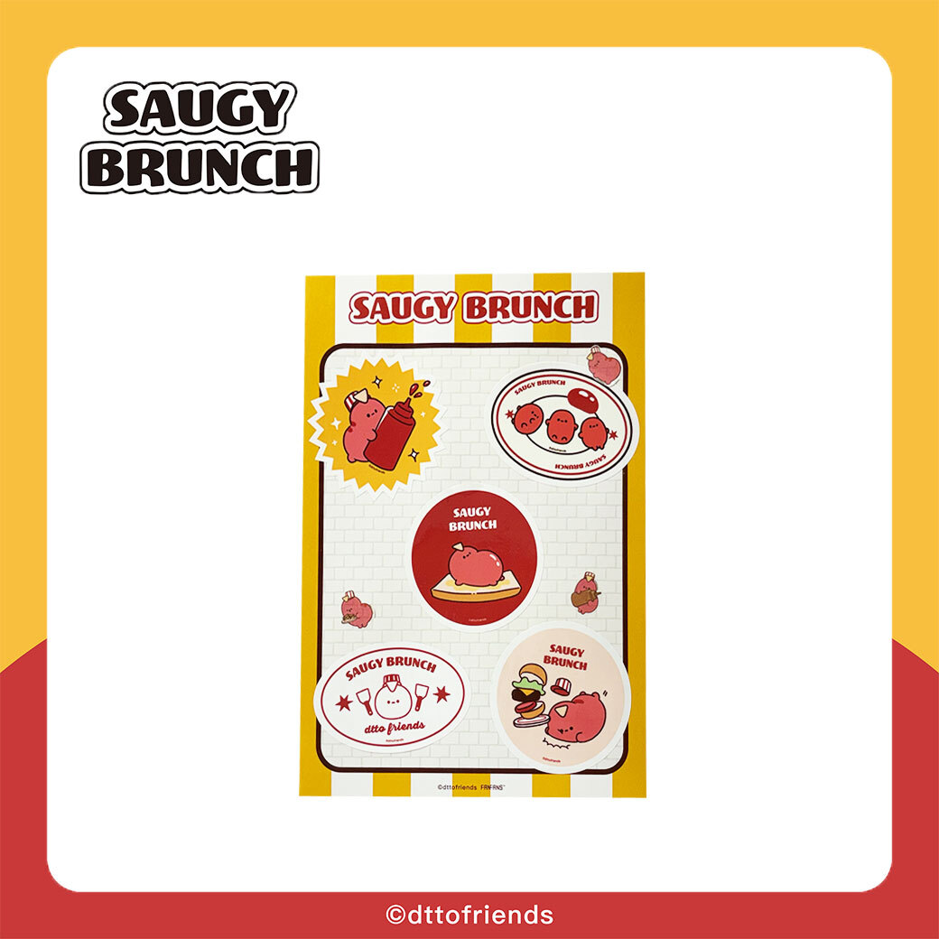 dtto friends-saugy brunch系列-行李箱貼紙組-Saugy&小肉豆