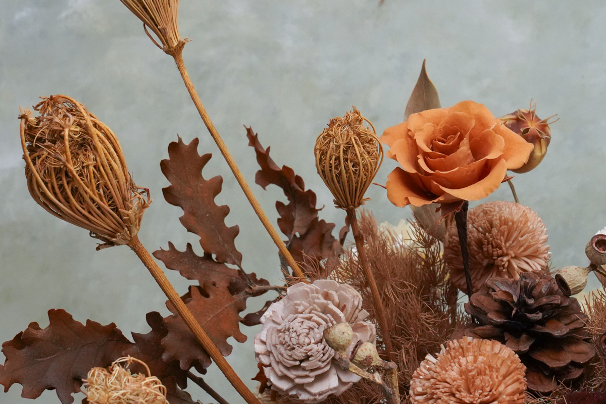 永生花盆花長盆,永生花開幕盆栽,永生花升遷盆花,大地色特寫245