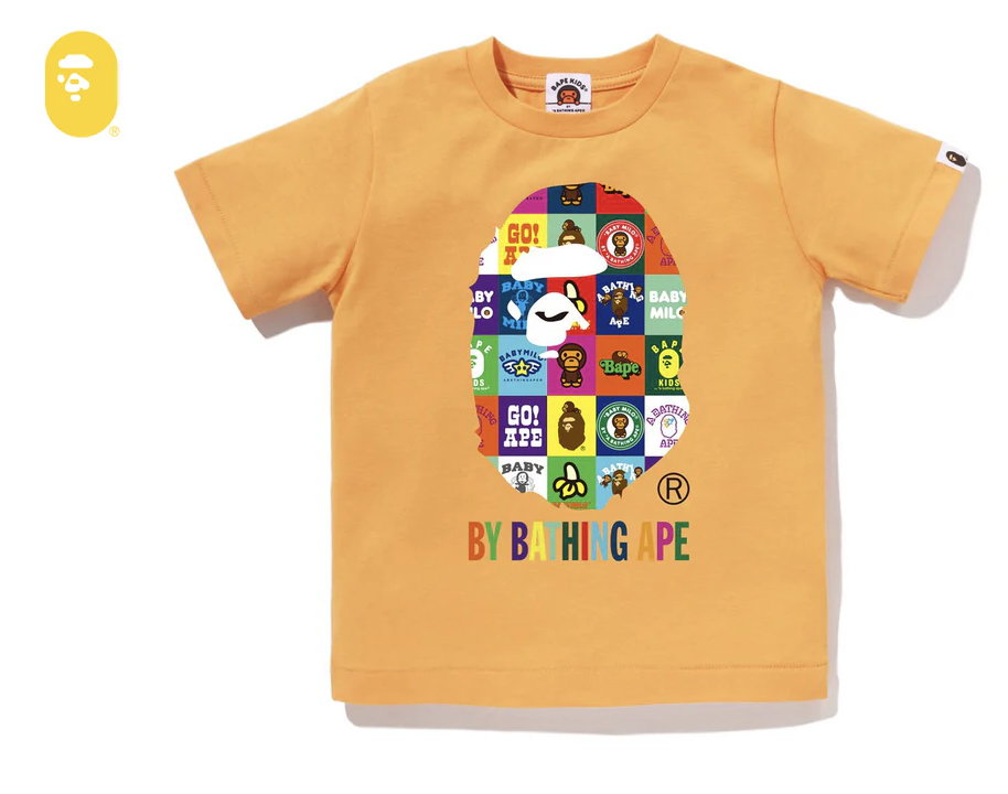【BAPE童裝】0425 發售BABY MILO PATCHWORK BY BATHING APE TEE