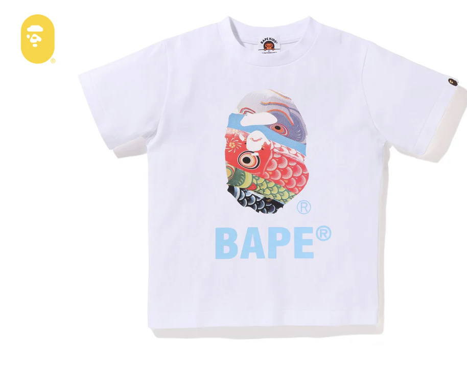 【BAPE童裝】0425 發售CARP STREAMER PHOTO APE HEAD TEE