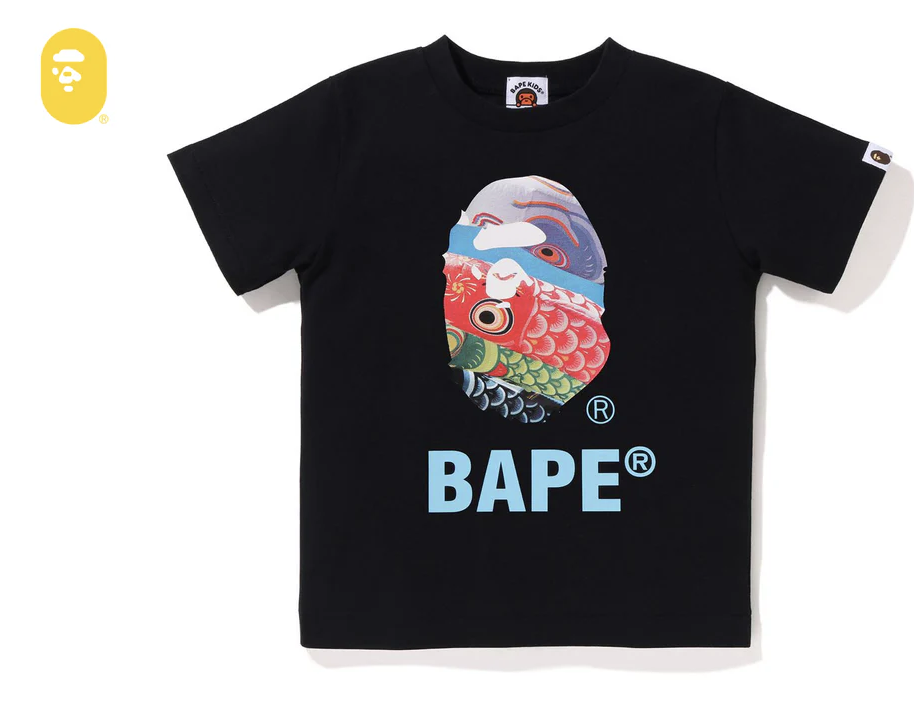 【BAPE童裝】0425 發售CARP STREAMER PHOTO APE HEAD TEE