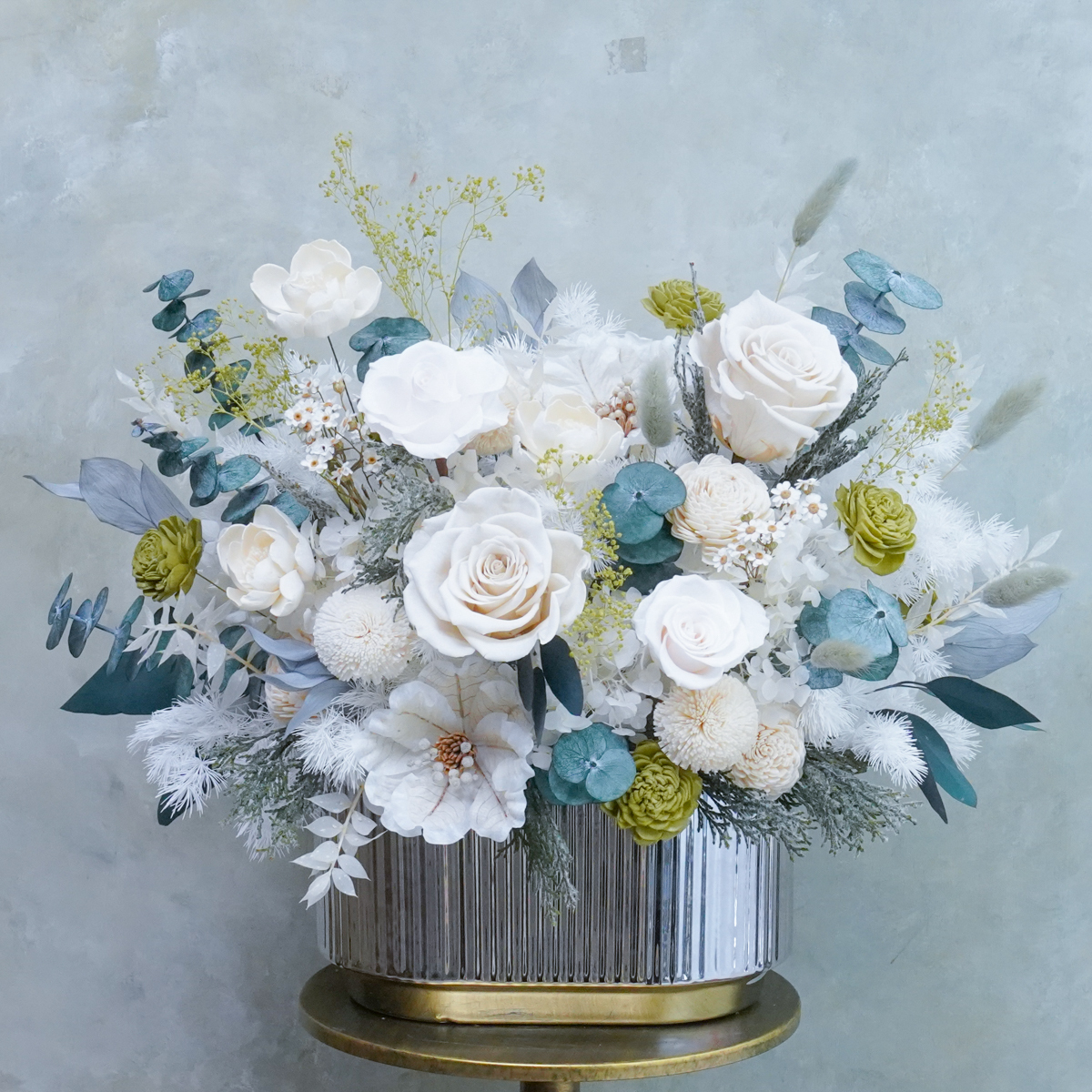 翡翠綠永生花盆栽