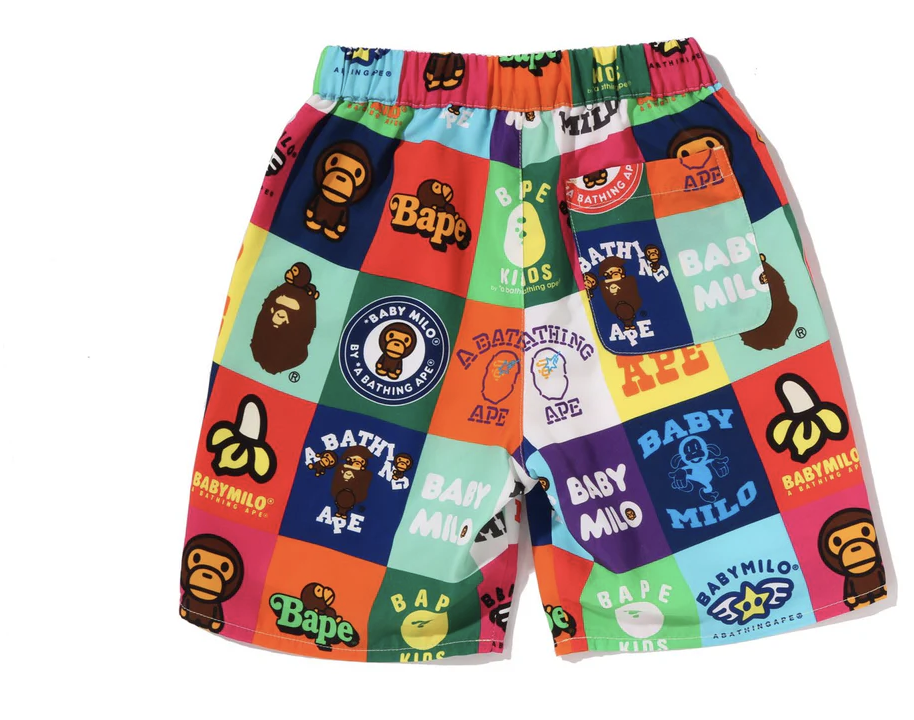 【BAPE童裝】0425 發售BABY MILO PATCHWORK SHORTS