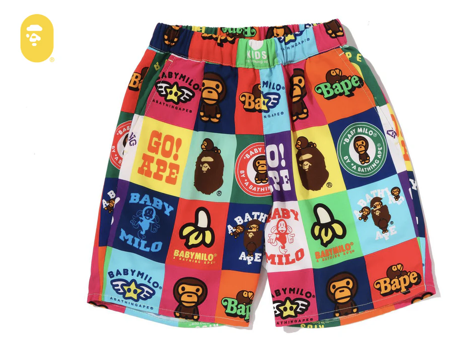 【BAPE童裝】0425 發售BABY MILO PATCHWORK SHORTS