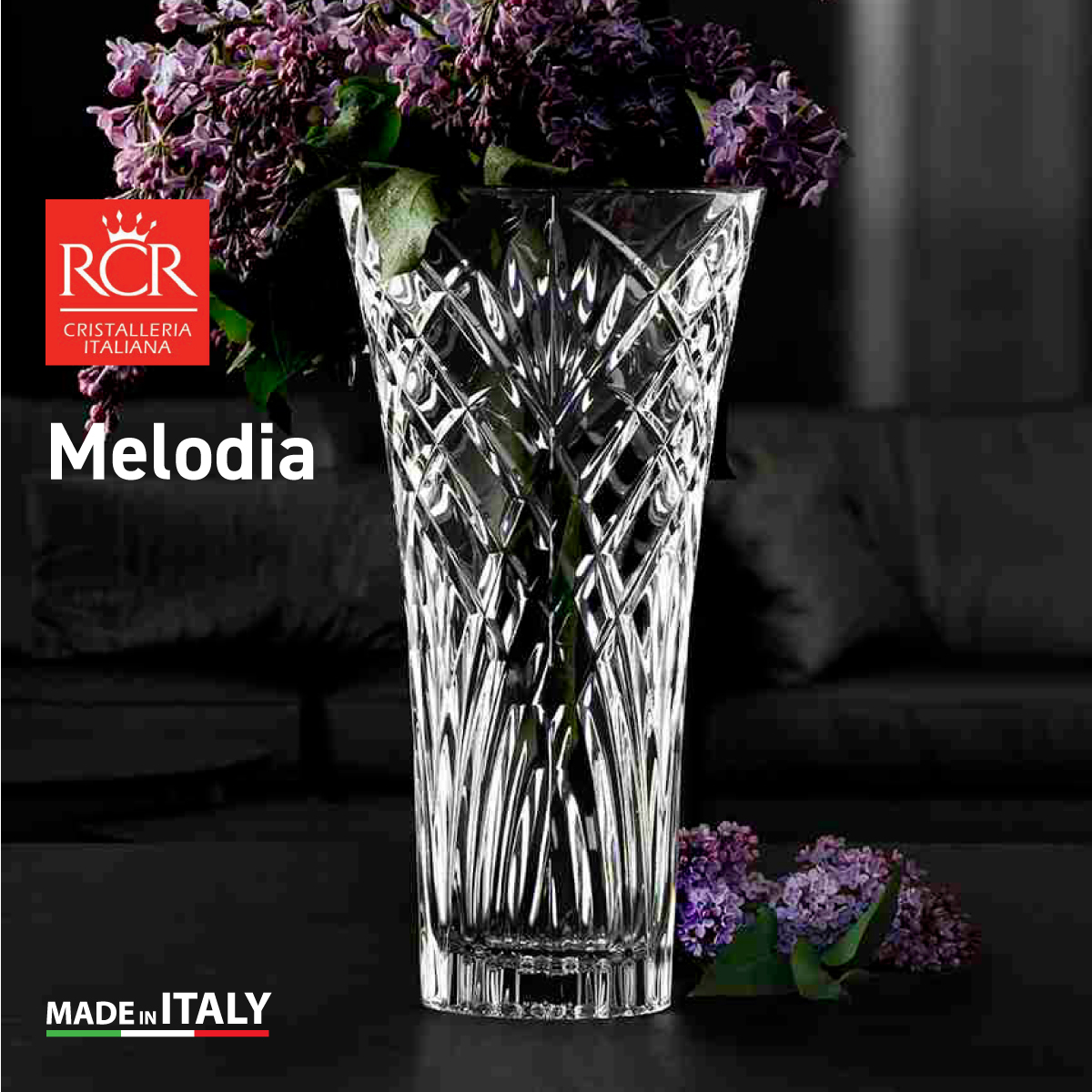 意大利 RCR Melodia 無鉛水晶花瓶 300