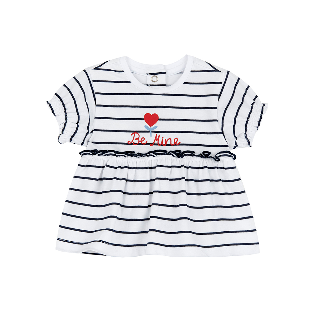 航海故事-藍白橫條娃娃裝短袖上衣