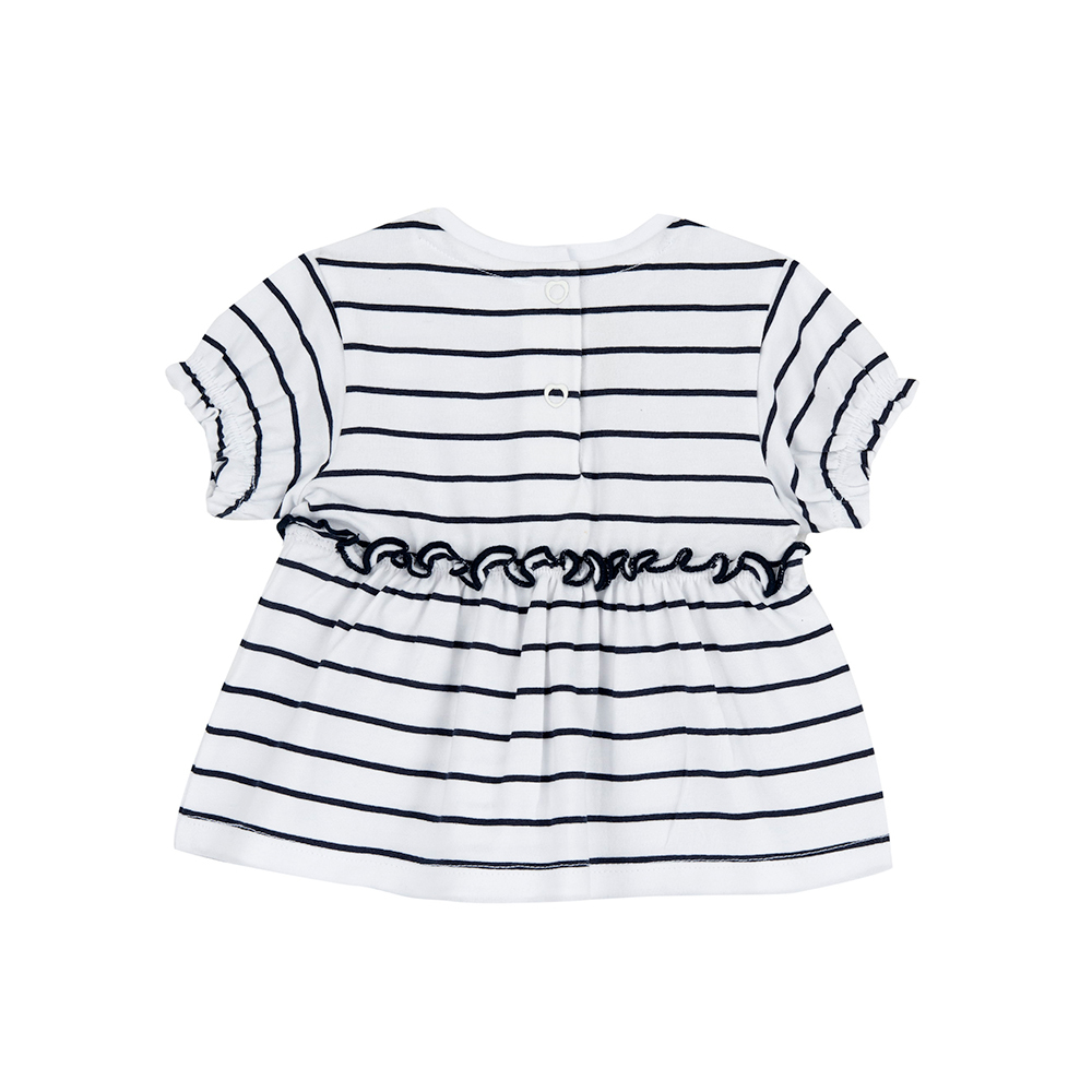 航海故事-藍白橫條娃娃裝短袖上衣