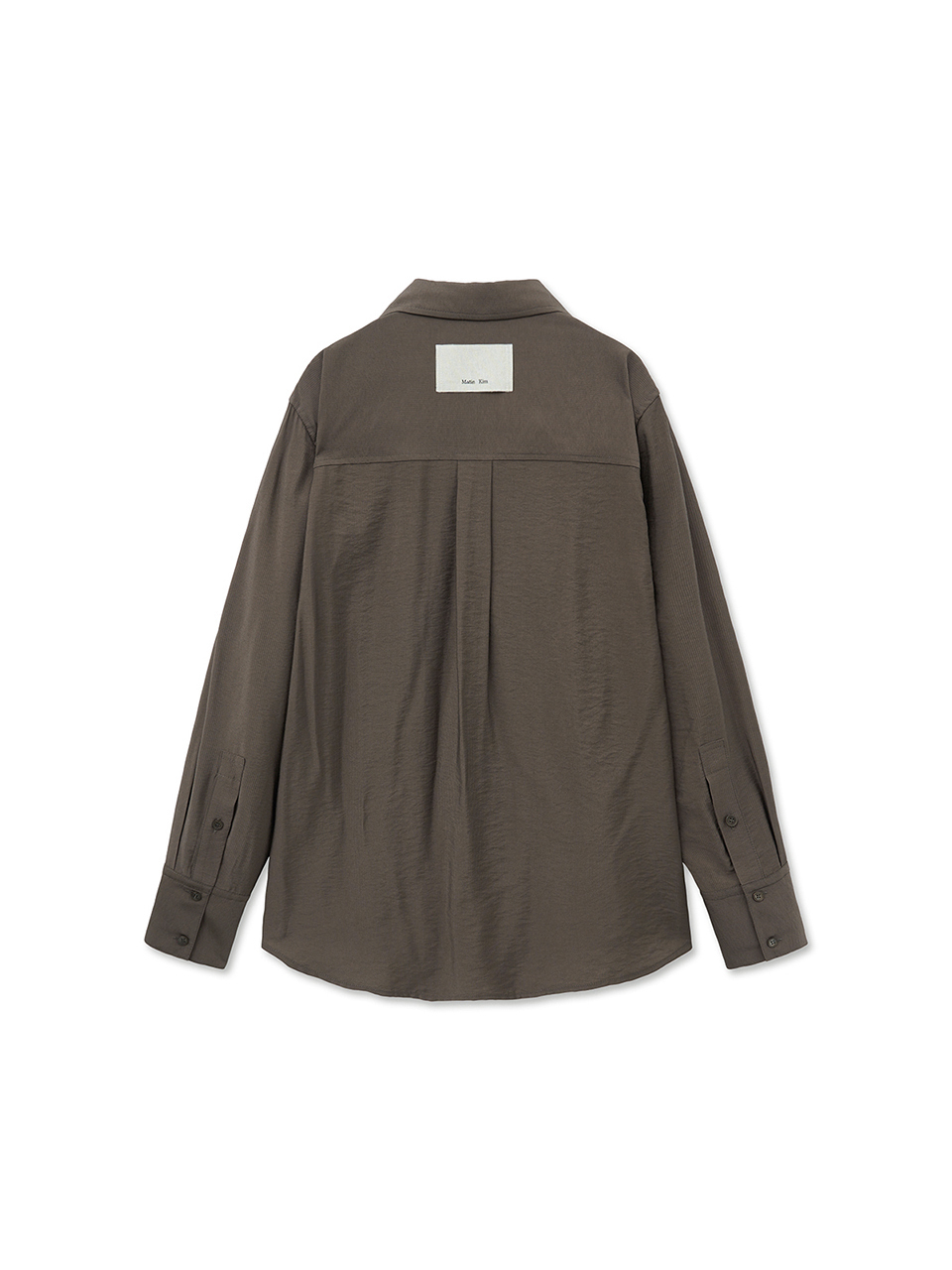 幾何剪裁設計長袖襯衫 棕色