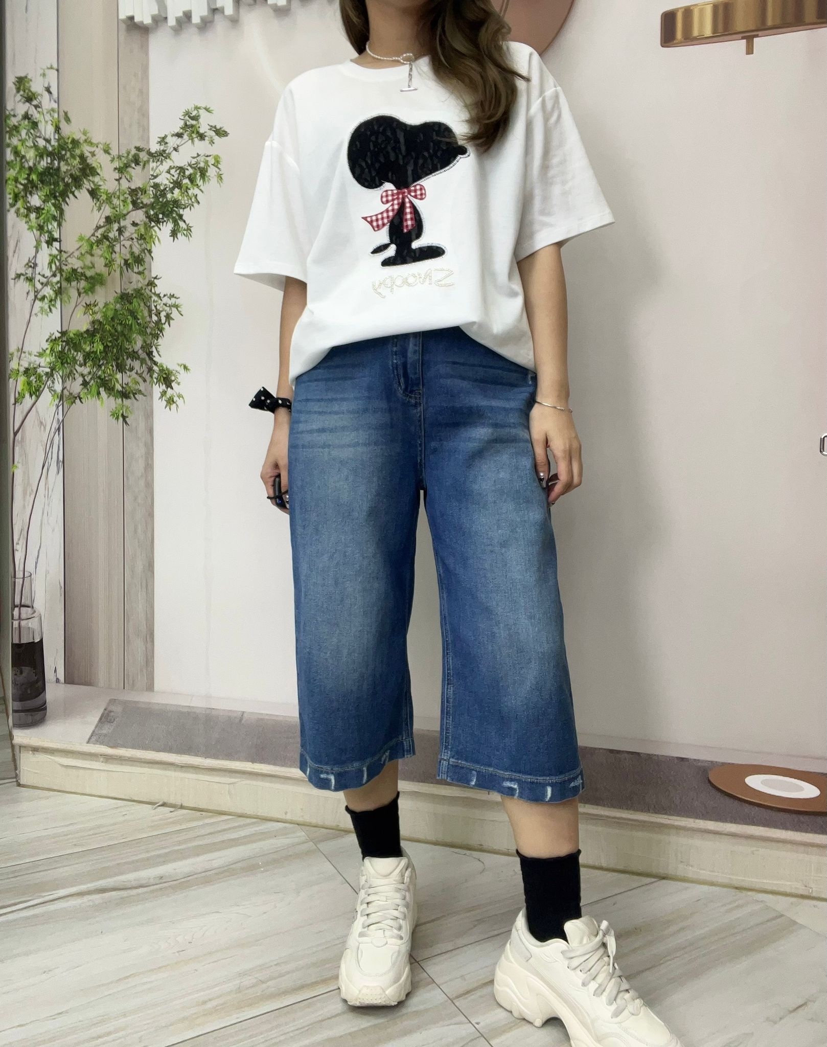 Ma牌子7分直腳型牛仔褲～160Z