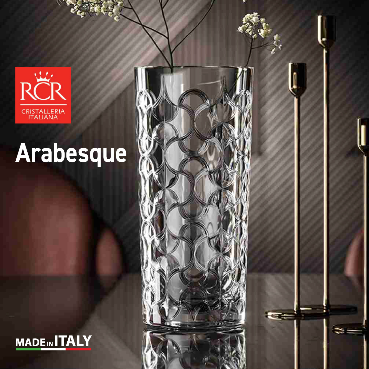 意大利 RCR Arabesque 無鉛水晶花瓶 280