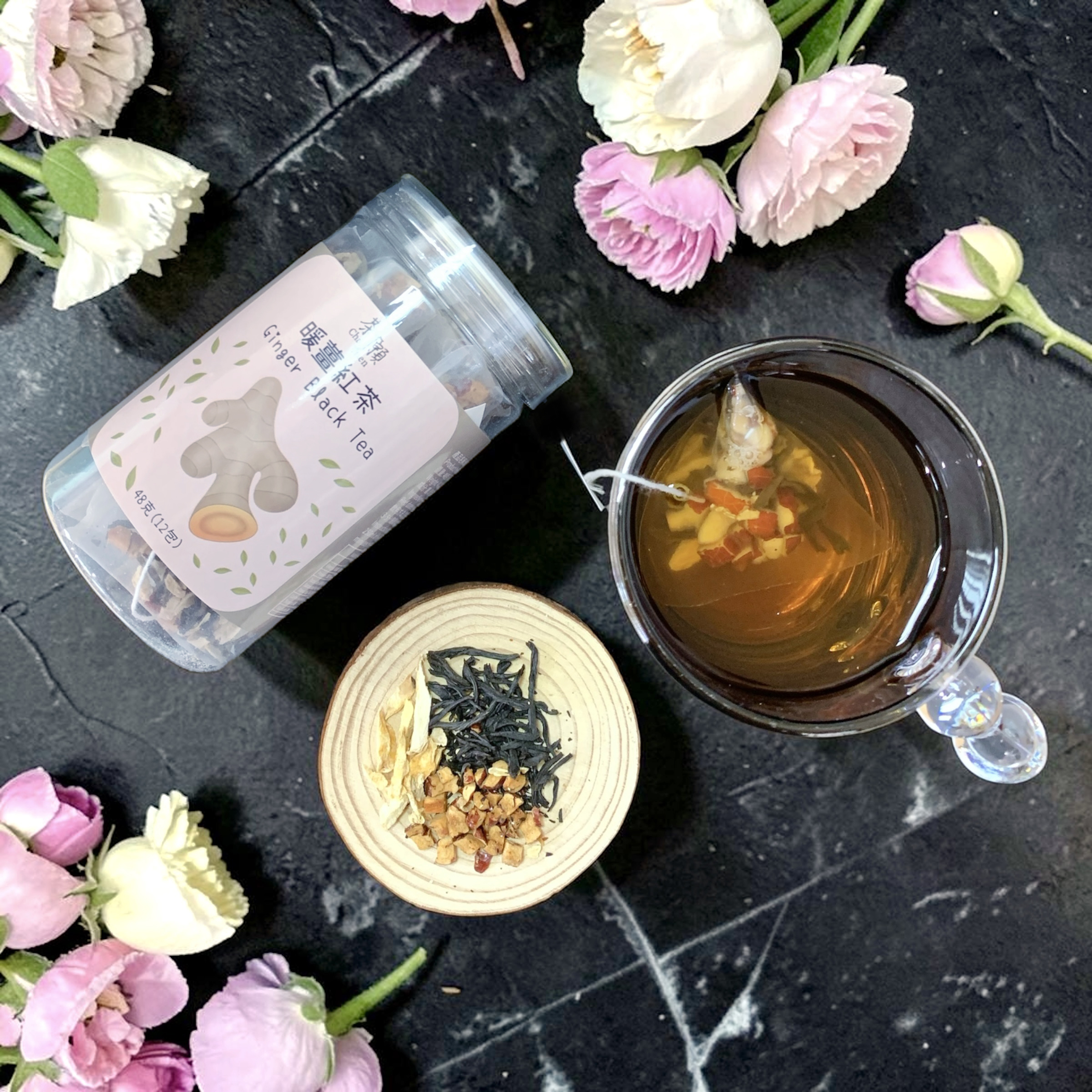 茶願 - 暖薑紅茶 (12包裝) 驅寒 祛濕 調經