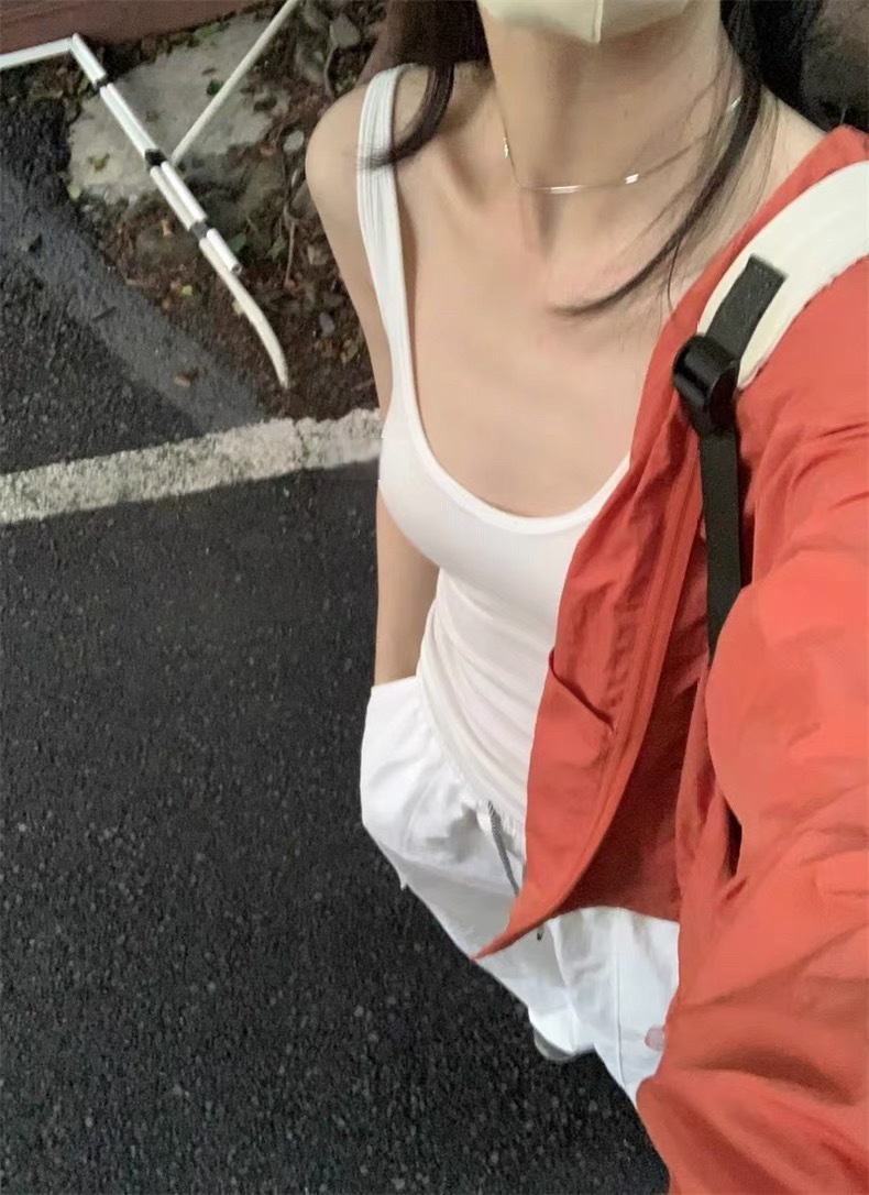 大U領 罩杯棉質背心(黑/灰/白)
