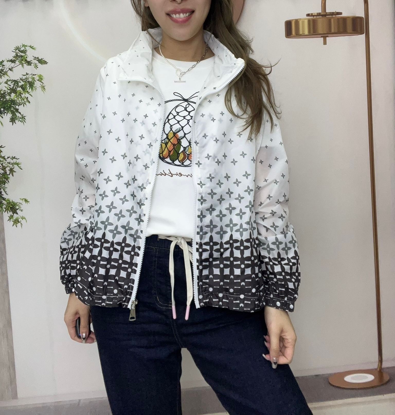 Ma牌子圖案防曬外套～160AE