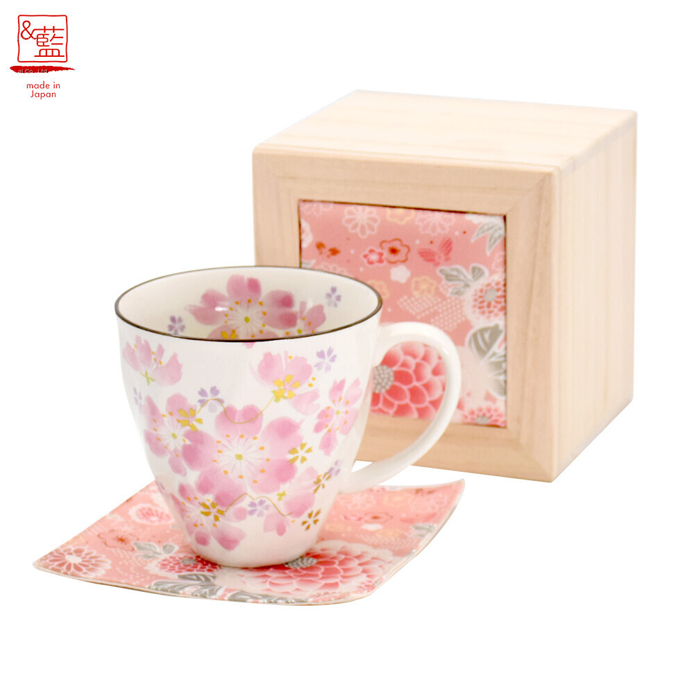 日本製 美濃燒 華祭櫻 馬克杯 (木盒裝)