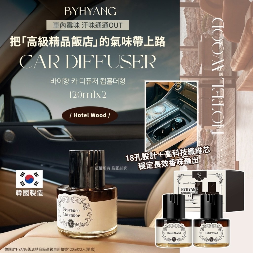 韓國BYHYANG飯店精品級高級擴香120mlX2入 Hotel Wood
