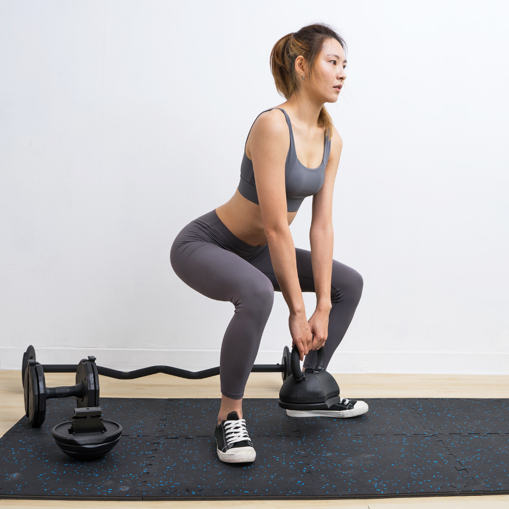 【LOTUS】台灣製健身專用橡膠EVA巧拼防焰地墊60D