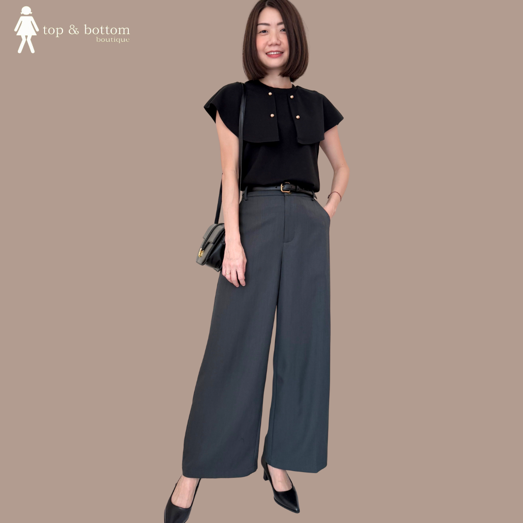 HIGH WAISTED POCKET WIDE LEG PANT