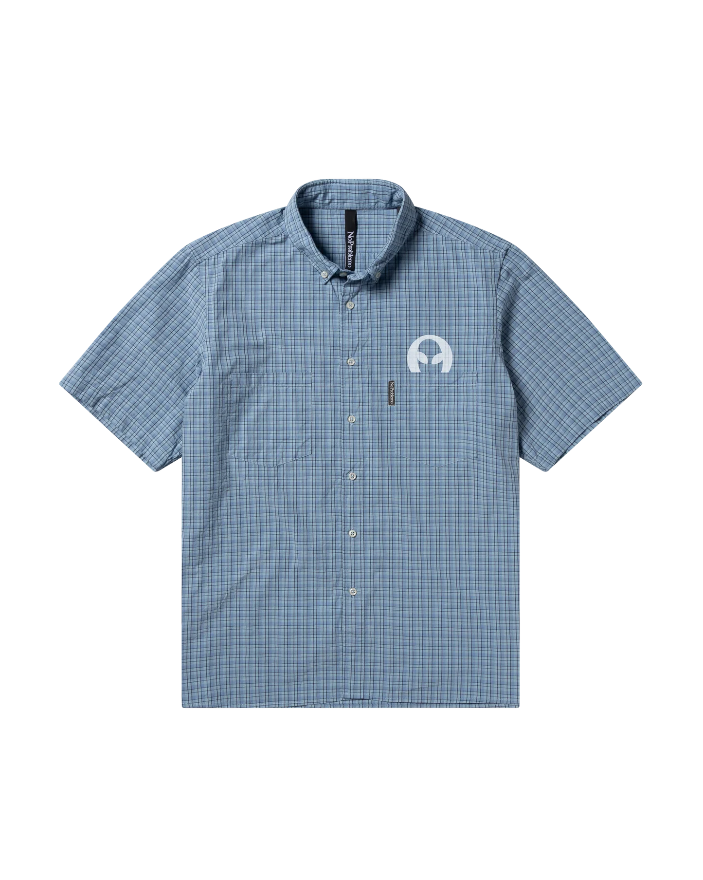 No Problemo | Alien-O Print SS Check Shirt "BLUE"