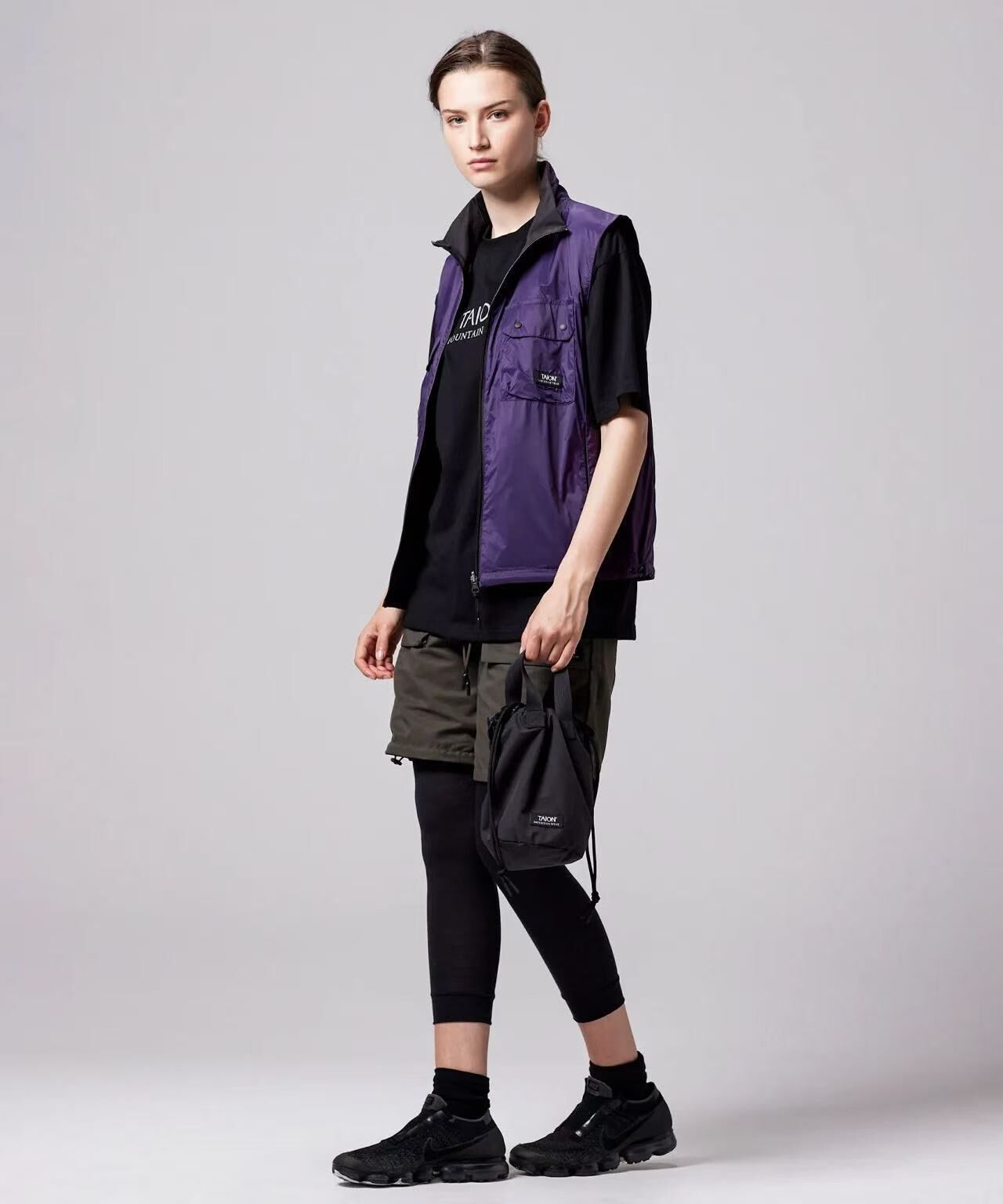 TAION NON DOWN MOUNTAIN BUCKET BAG TAION-DS01MT BLACK