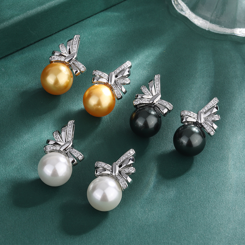 Y301黃珍珠耳釘(A87)