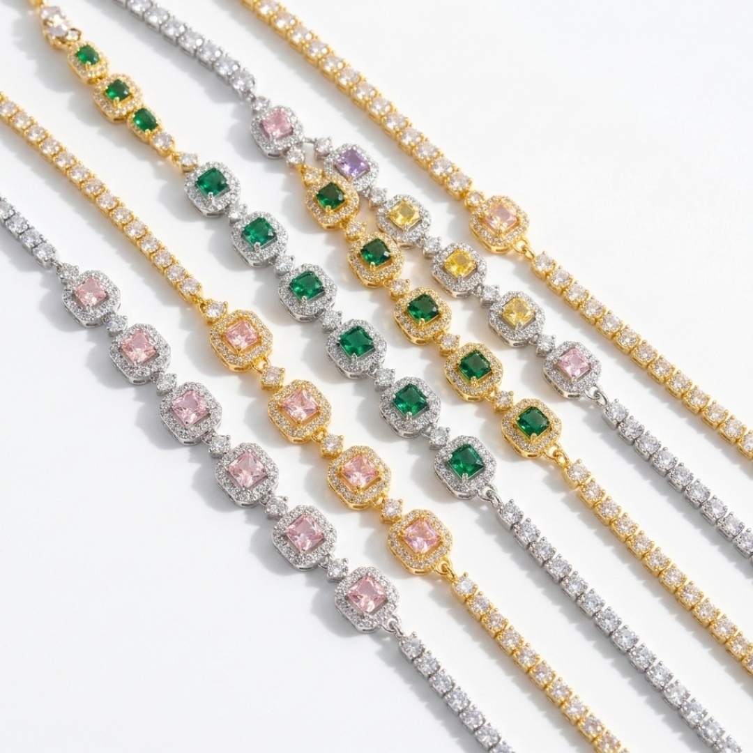 Y106綠石銀鏈手鏈(A58)