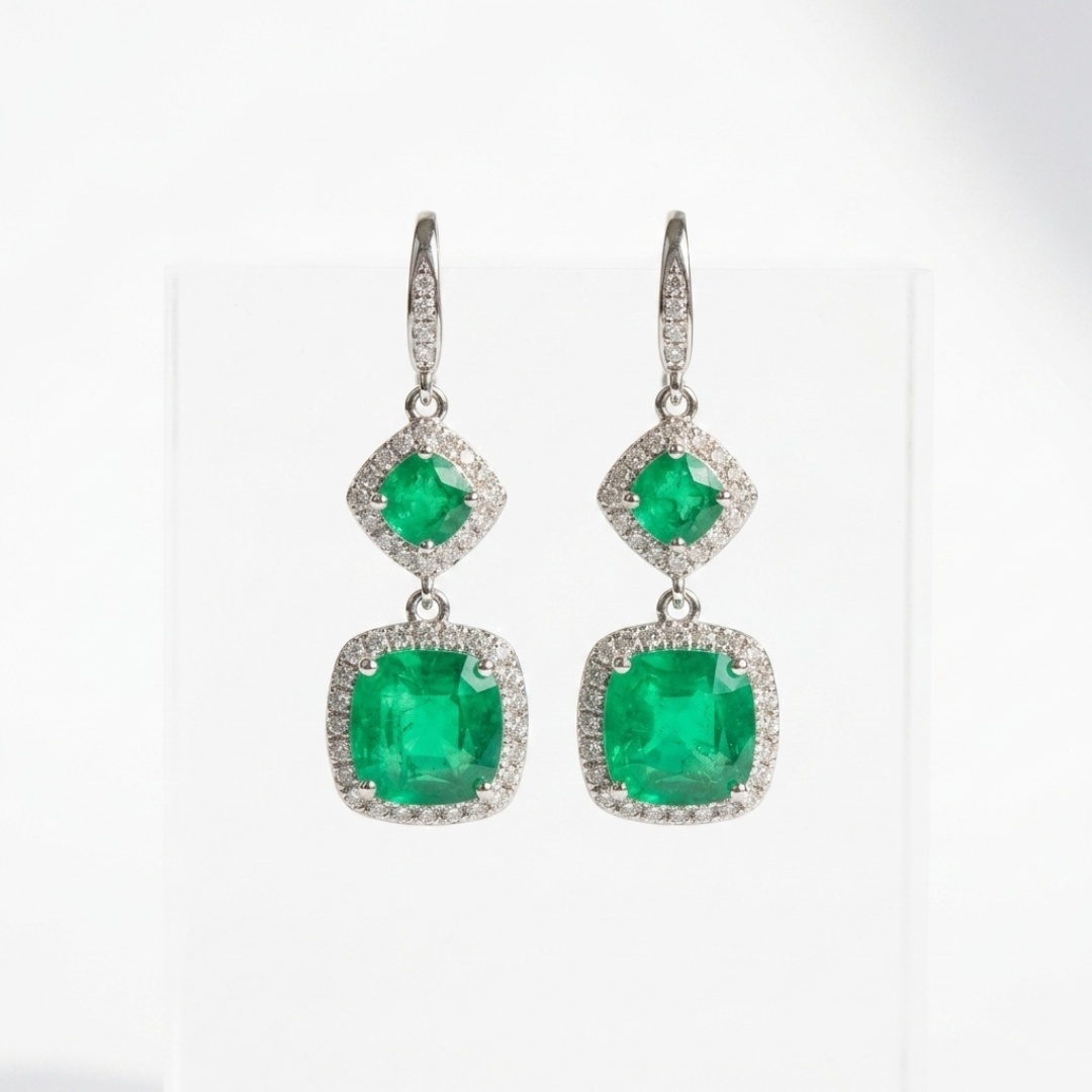 Y093綠色耳釘(A55)