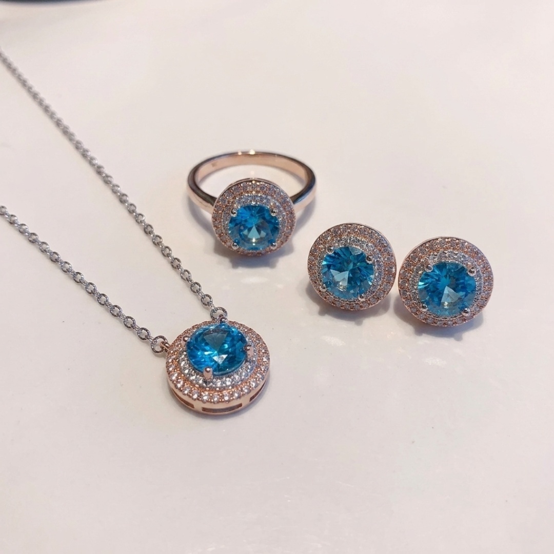 Y090藍色項鏈(A51)