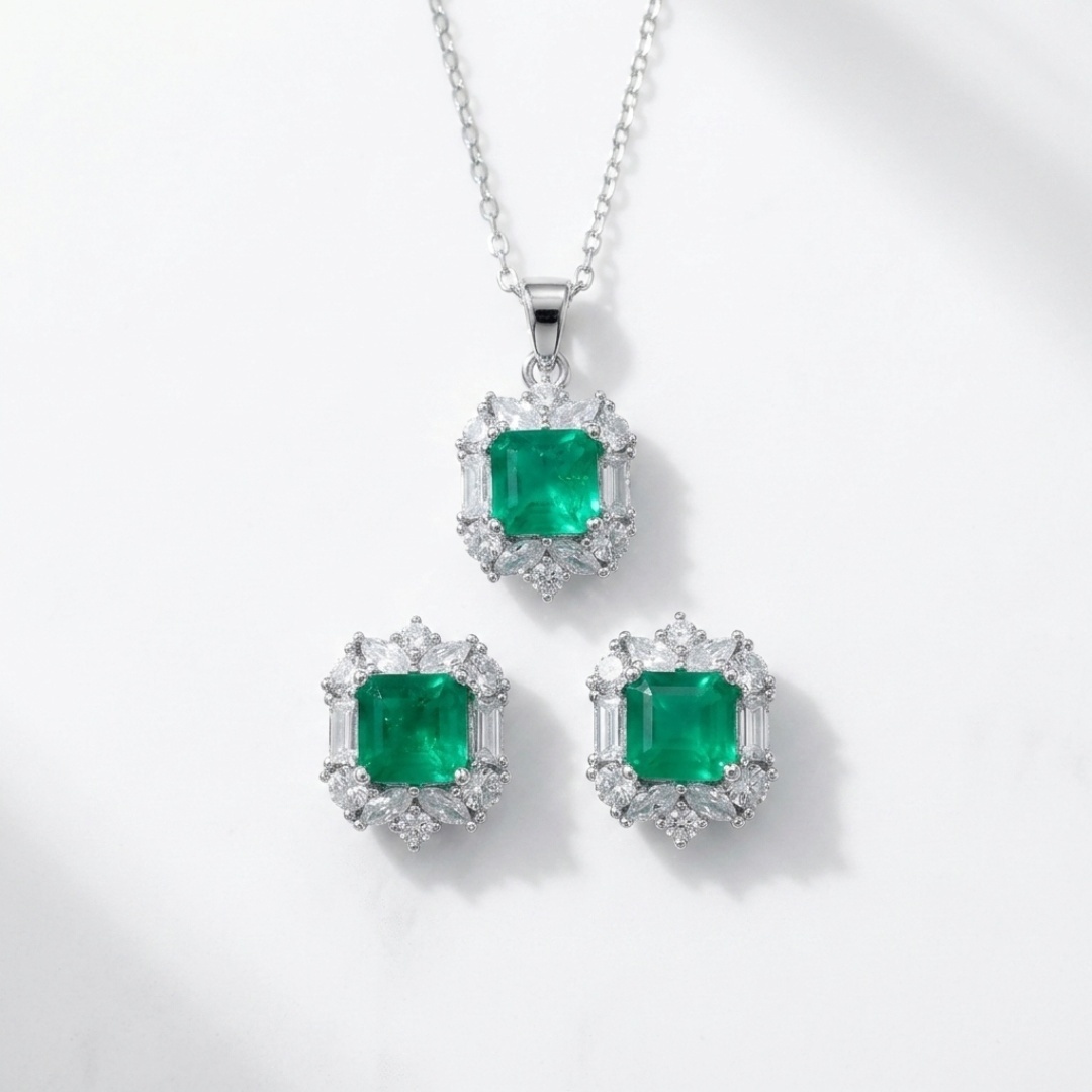 Y063綠色耳釘(A49)