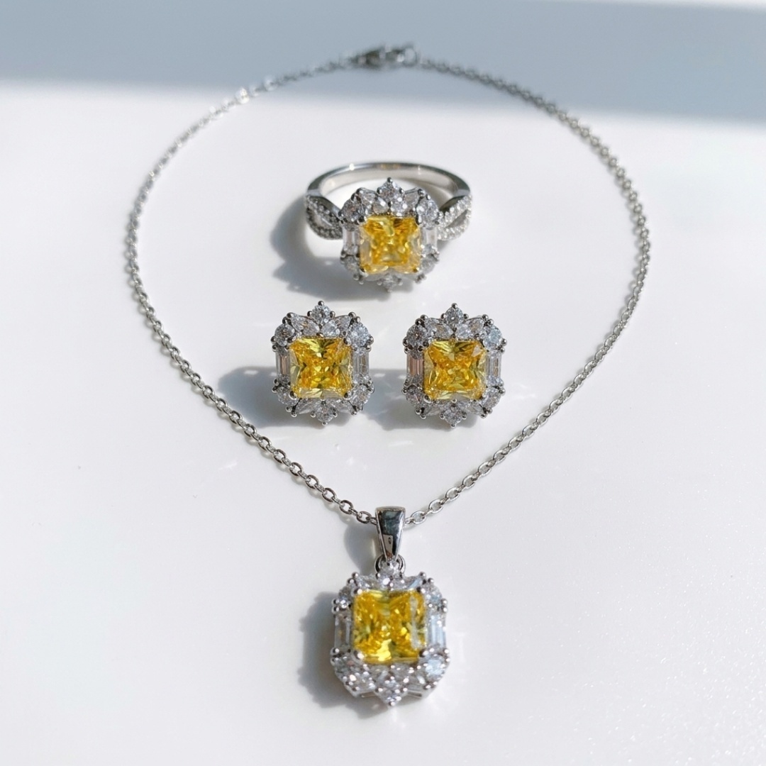 Y063黃色耳釘(A46)