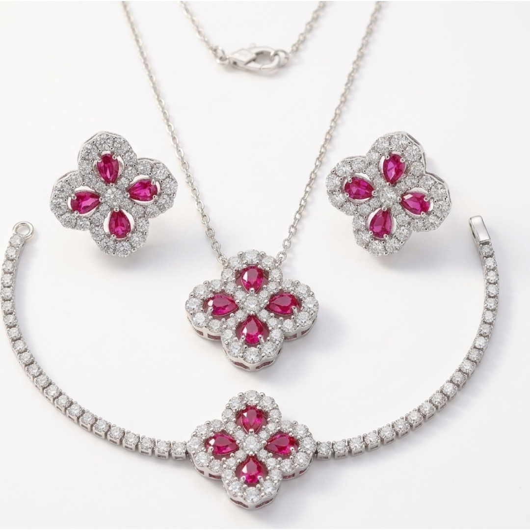 Y046紅色耳釘(A36)