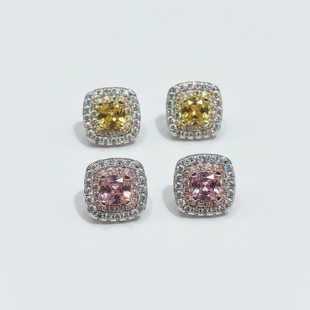 Y016黃色耳釘(A25)