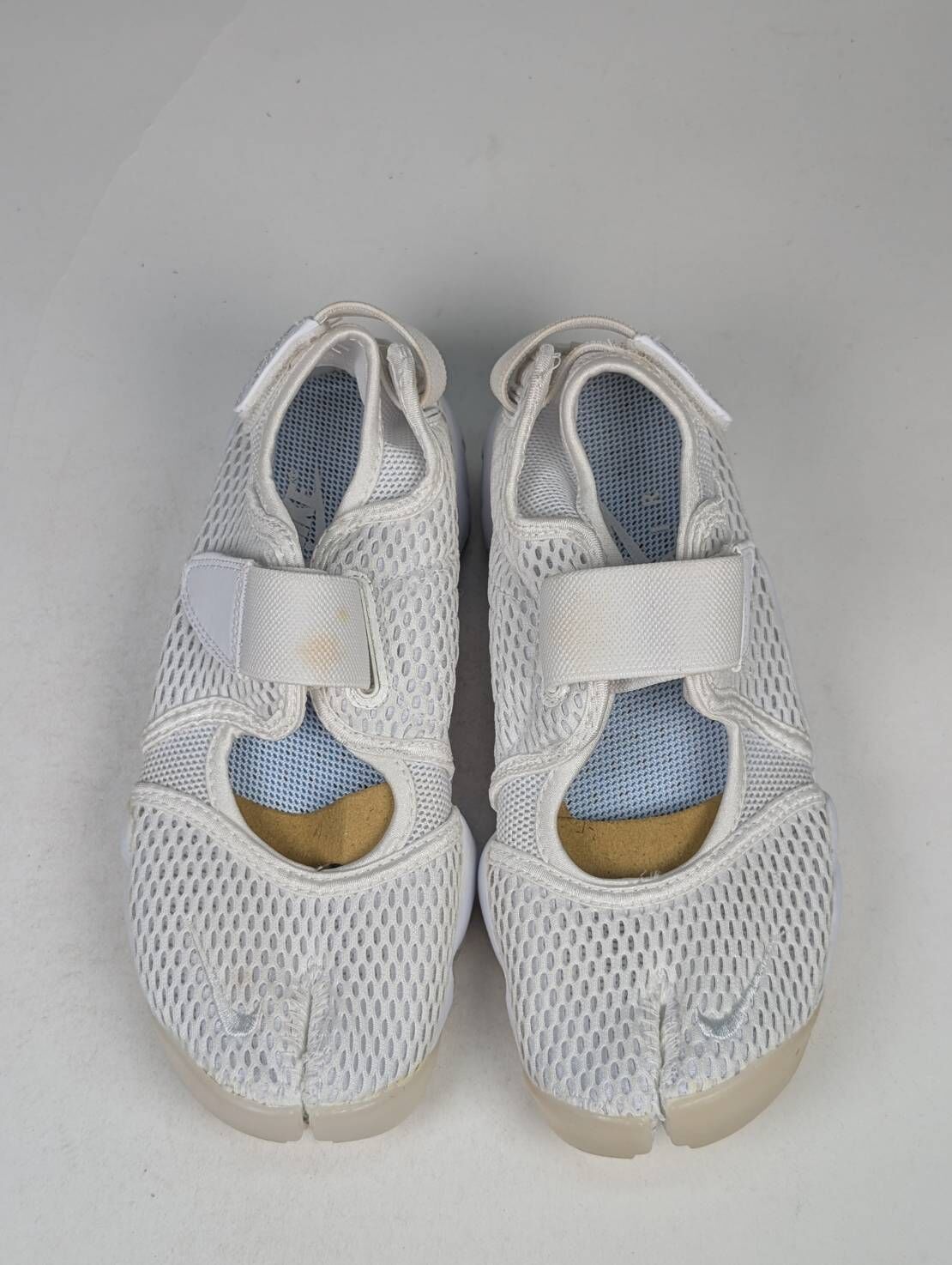 微瑕疵-左右腳中底、鞋底、鞋面泛黃 848386-100/6 W NIKE AIR RIFT BR 忍者鞋 白色