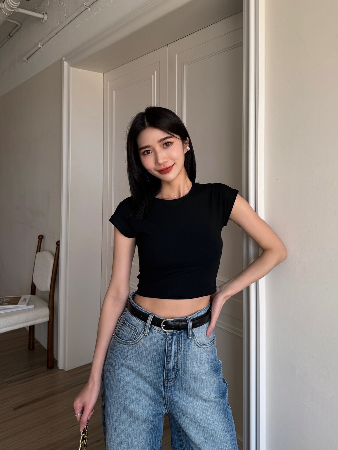 好身材彈力素面上衣